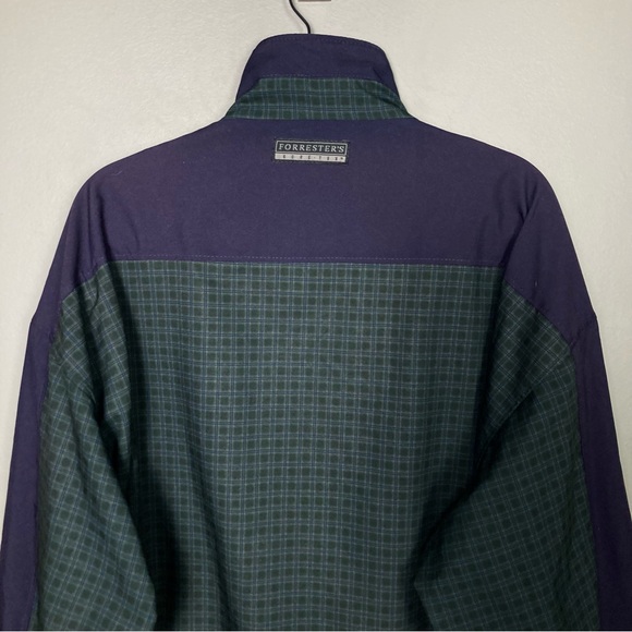 90s Vtg Forrester’s Windbreaker XL Gore-Tex glen plaid made in Oregon blue green - Picture 10 of 16